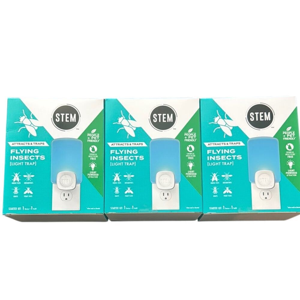 STEM Blue Flying Insects Light Trap Starter Kits (1 unit + 1‎ Refill) 3 included